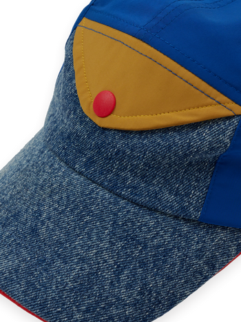 Colour Block Vintage Denim Cap