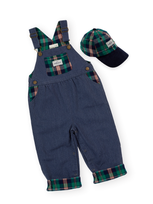 Green Check Overall Set
