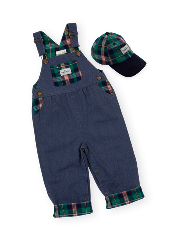 Green Check Overall Set
