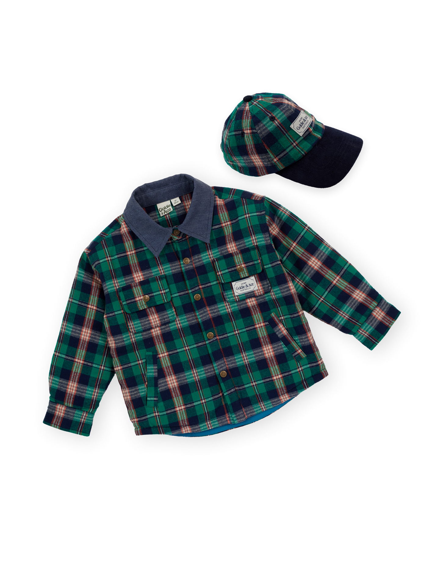 Green Check Shacket Set