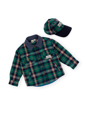 Green Check Shacket Set