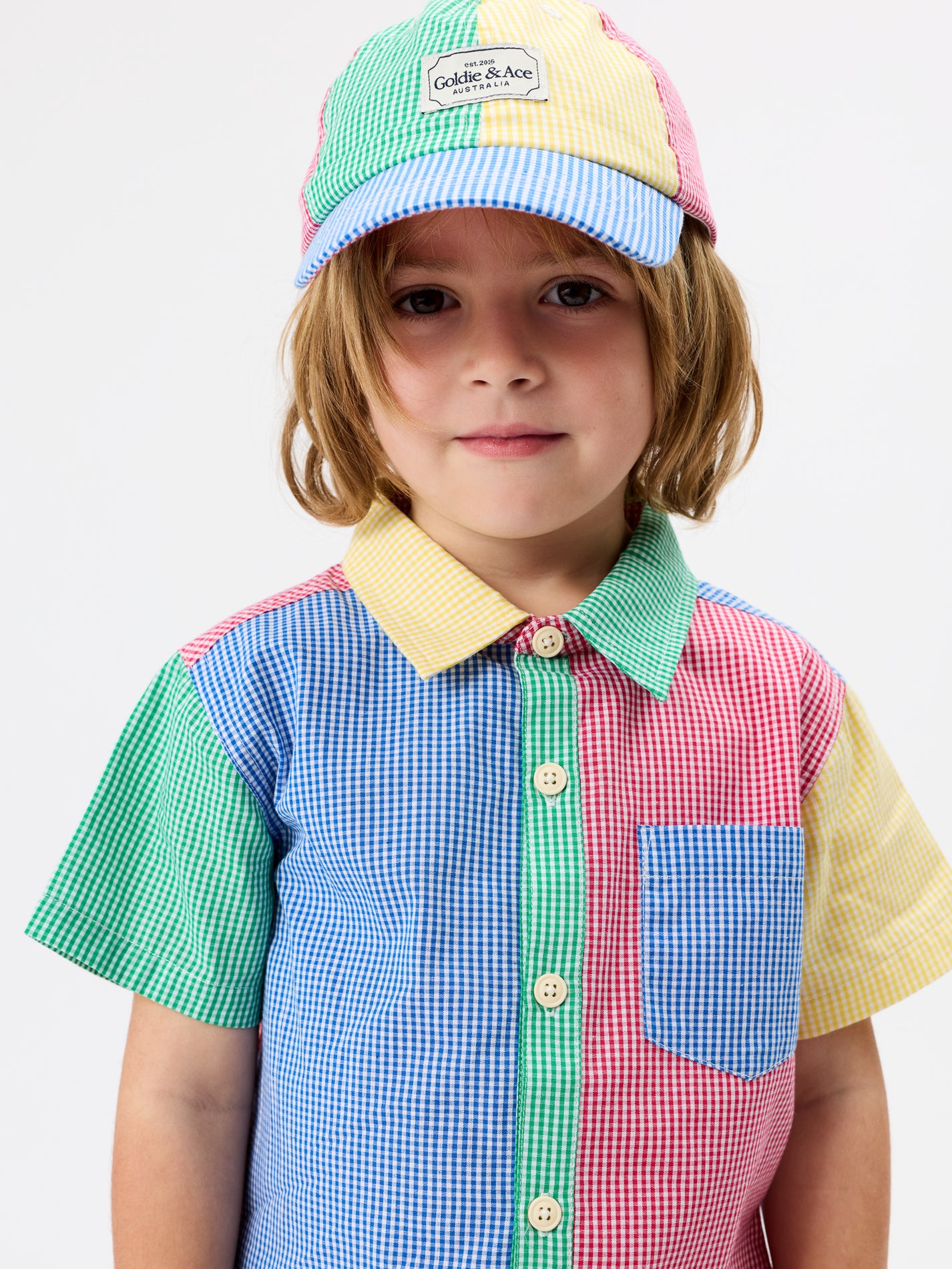 Gingham Colour Block Cap