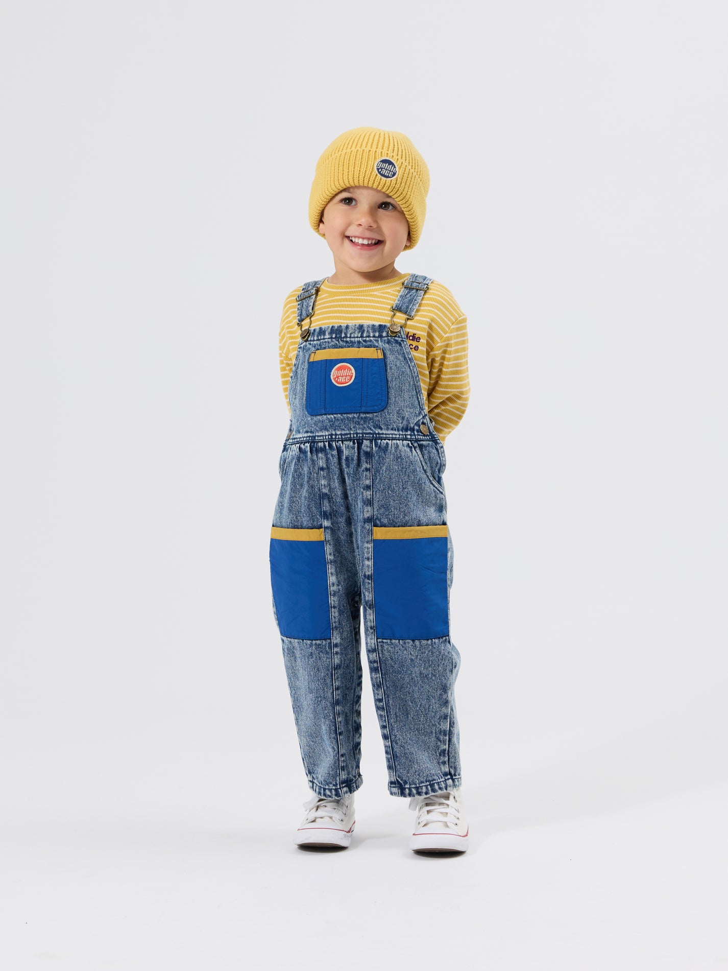 Austin Colour Block Vintage Denim Overalls