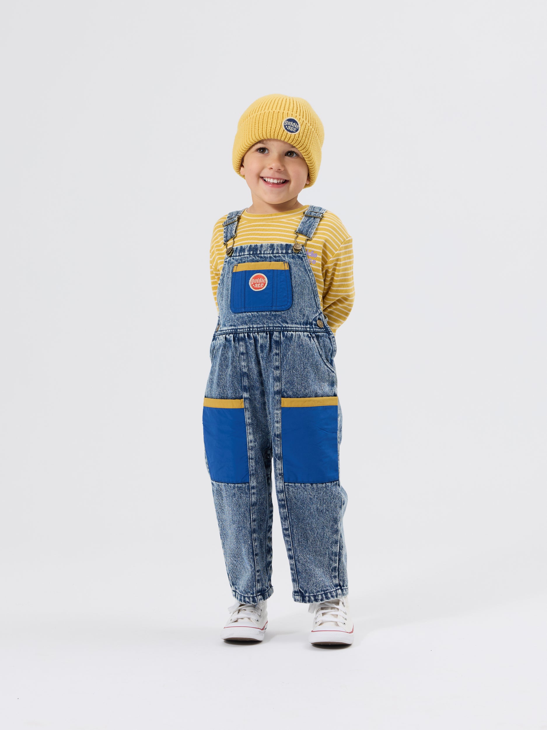 Austin Colour Block Vintage Denim Overalls | Kids Overalls