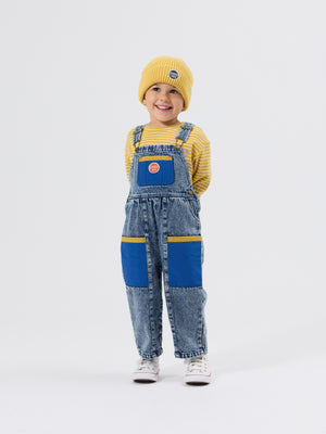 Austin Colour Block Vintage Denim Overalls