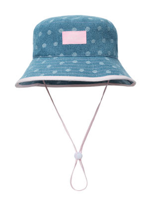 Spotty Denim Bucket Hat