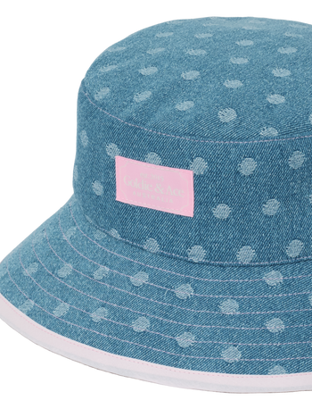 Spotty Denim Bucket Hat