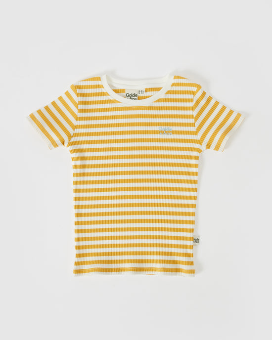 Max Ribbed Stripe Tee Golden