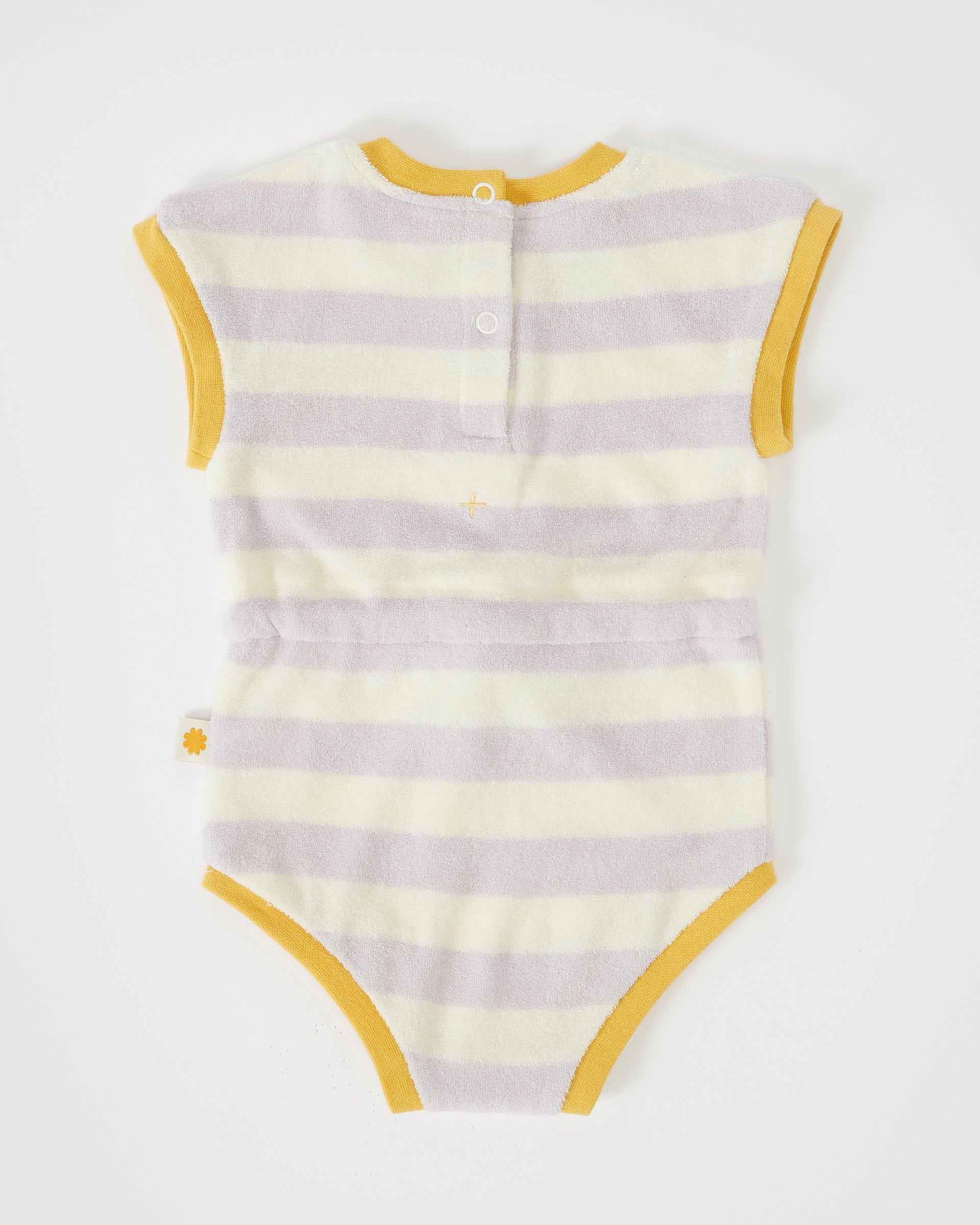 Smiley Terry Towelling Baby Romper Lavender