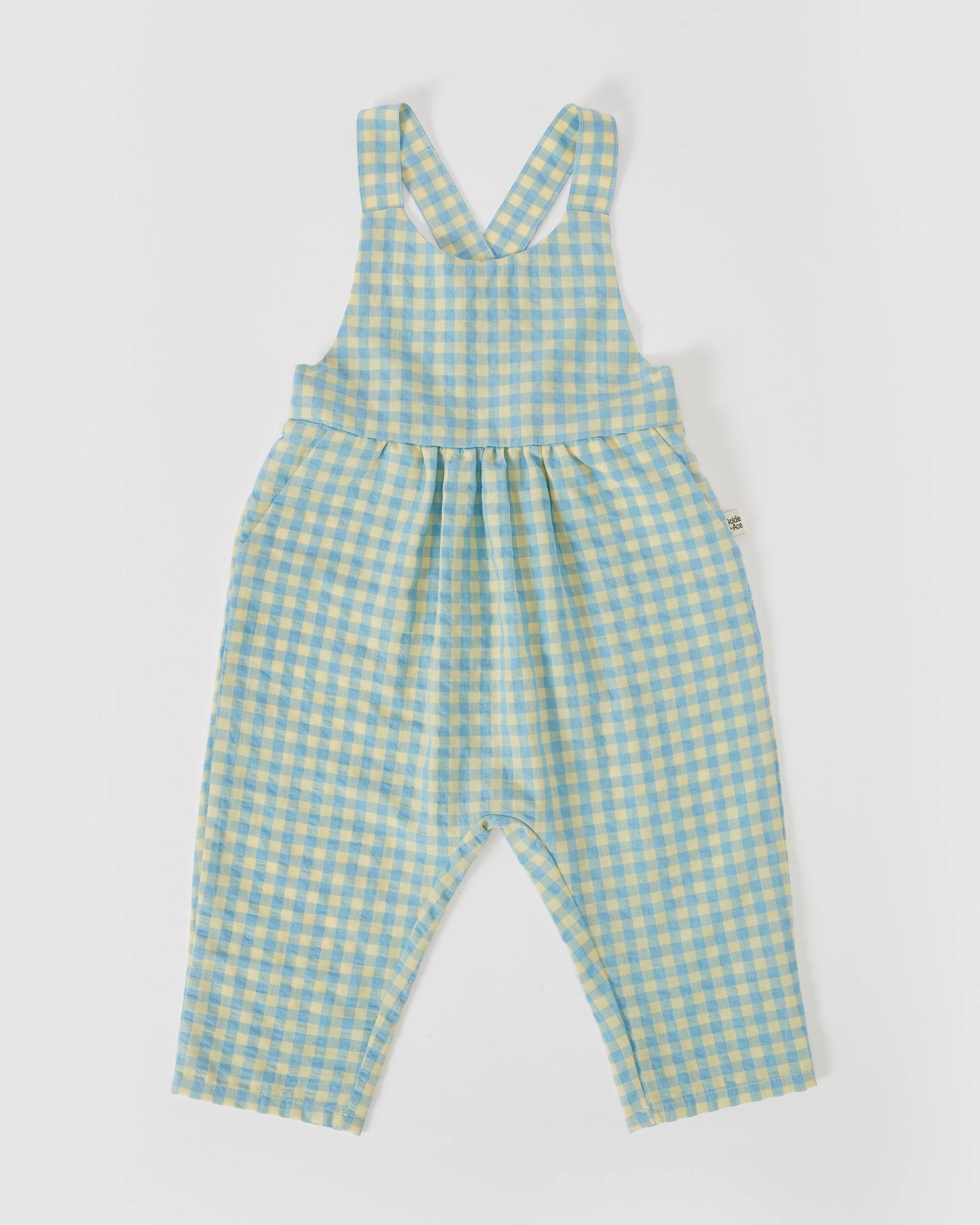 Jamie Gingham Overalls Blue Yellow