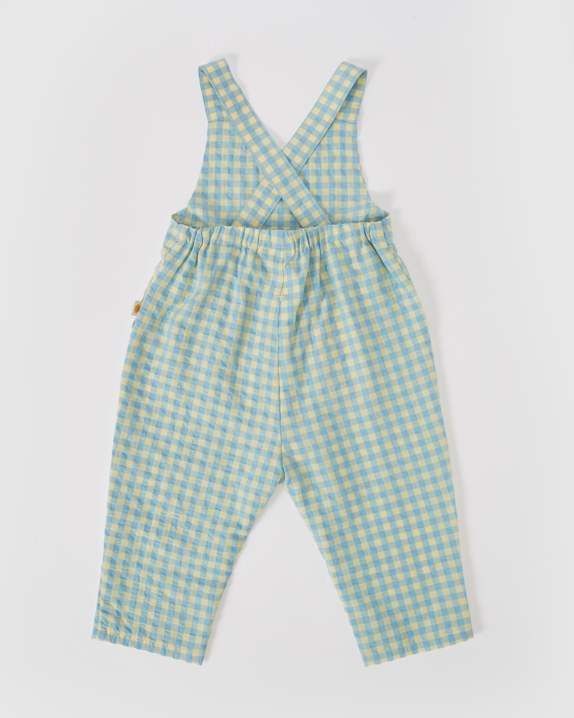 Jamie Gingham Overalls Blue Yellow