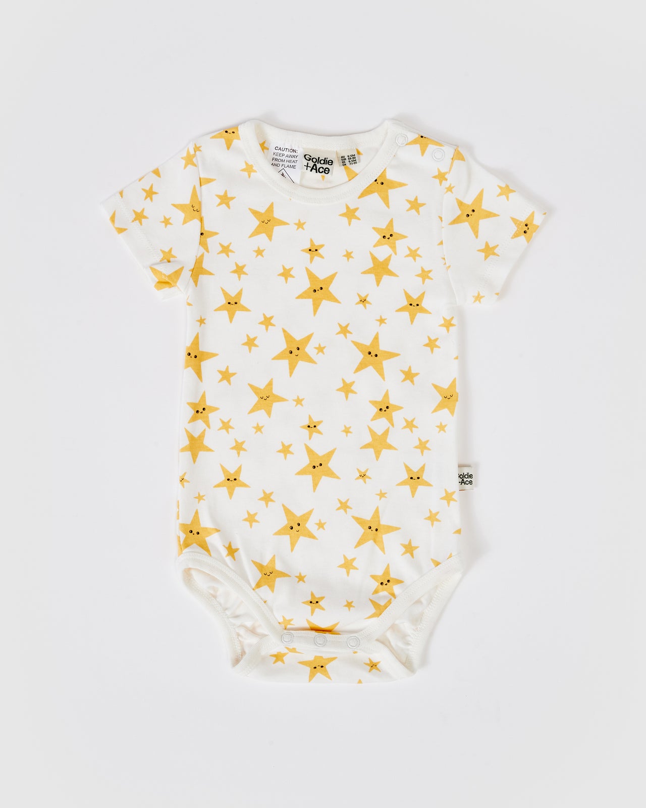 Oliver Star Short Sleeve Bodysuit White