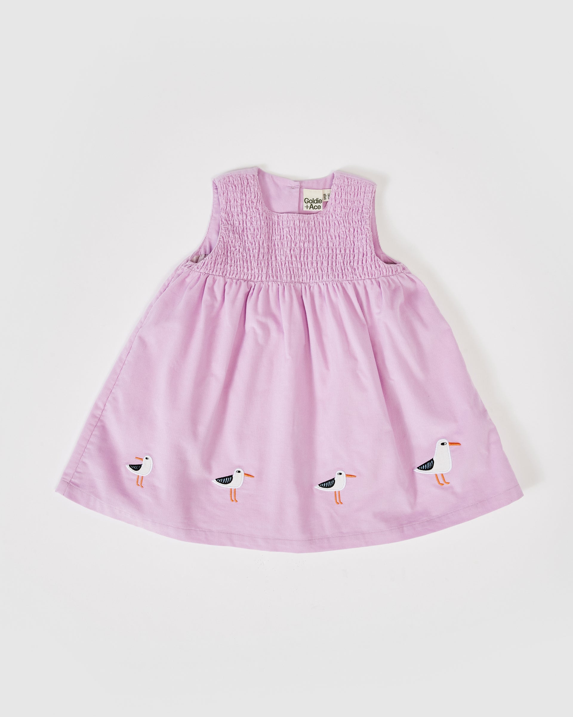 Seagull Corduroy Baby Dress Lavender
