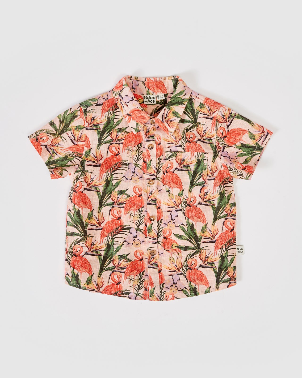 Holiday Linen Shirt Flamingo Peach