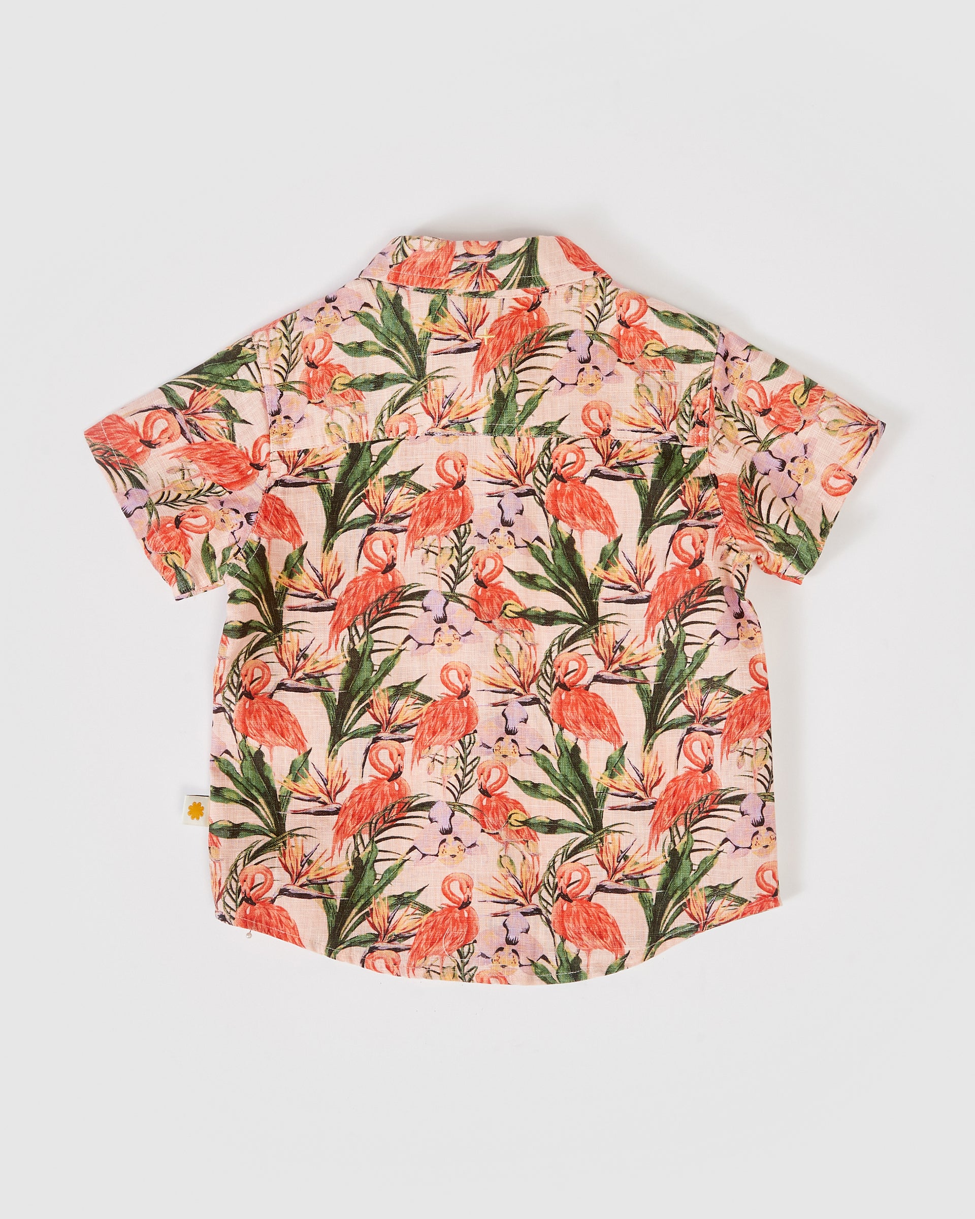 Holiday Linen Shirt Flamingo Peach
