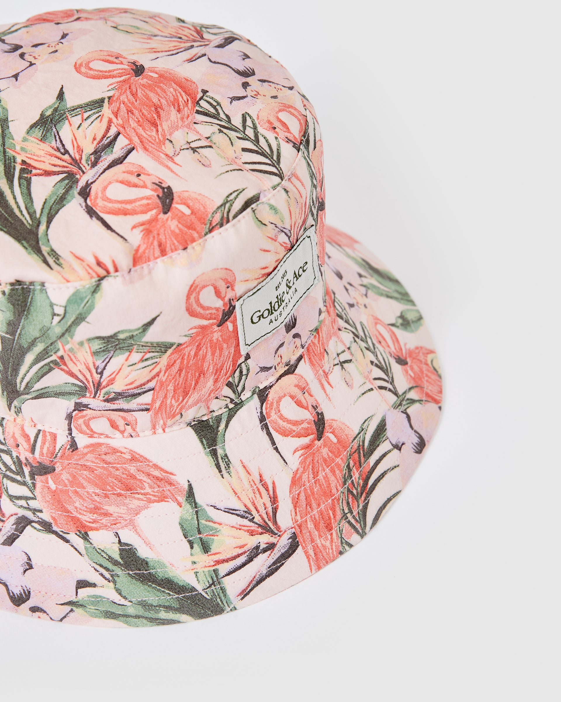 Goldie Linen Bucket Hat Flamingo Peach
