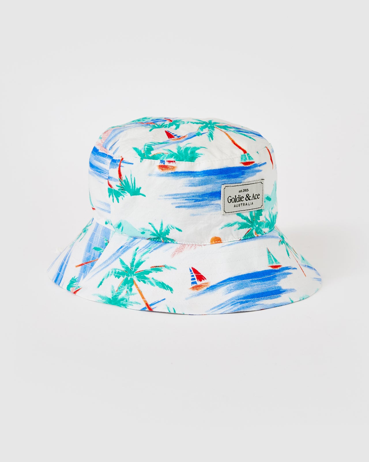 Goldie Cotton Bucket Hat Paradise White