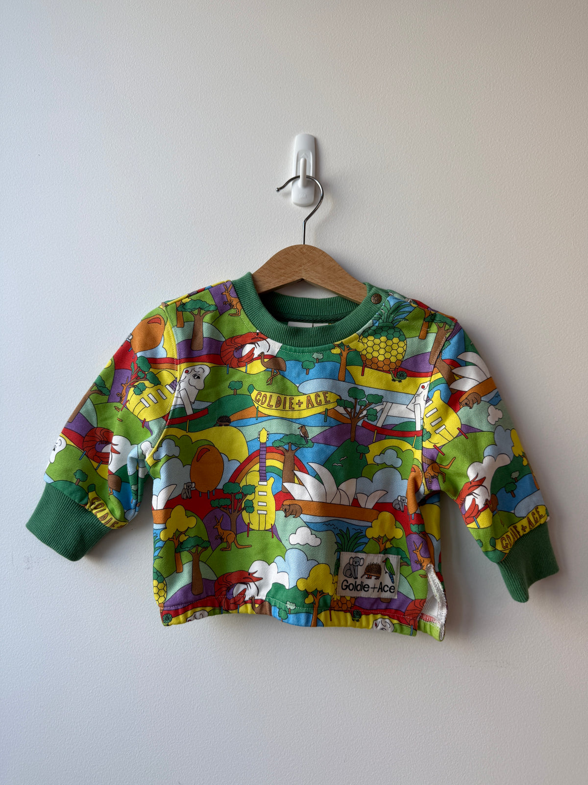 BIG THINGS GREEN JUMPER (CUT SEAM) - 6M