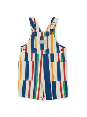 90's Bold Stripe James Denim Pocket Overalls