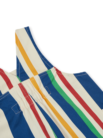 90's Bold Stripe James Denim Pocket Overalls