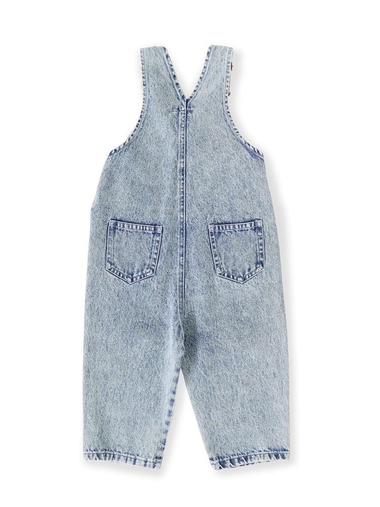 Austin Vintage Washed Denim Overalls Light Denim