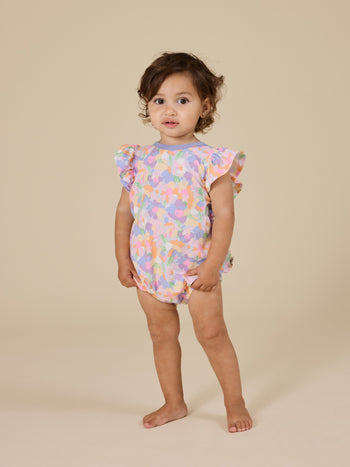 Pastel Bouquet Frill Bubble Romper