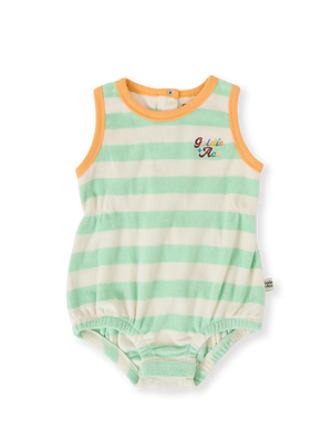 Peas In A Pod Stripe Bubble Romper
