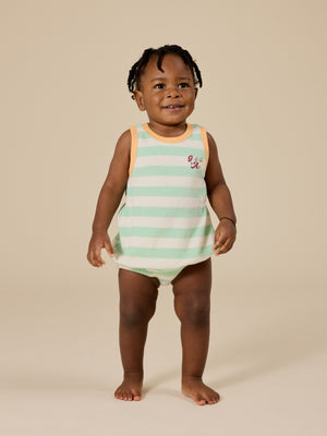 Peas In A Pod Stripe Bubble Romper