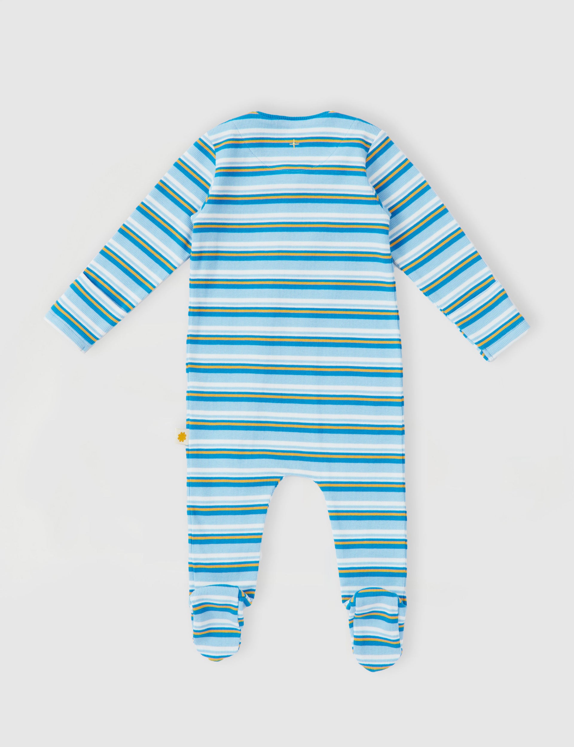 Sky Stripe Rib Footed Zipsuit