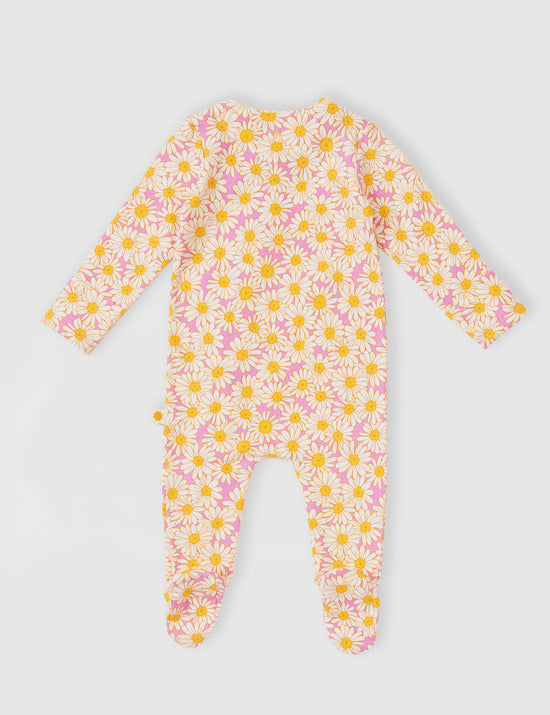 Daisy Meadow Footed Zipsuit