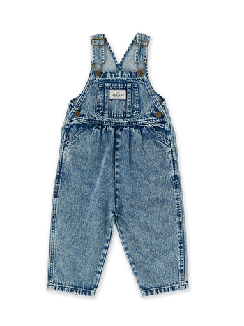 Austin Vintage Washed Denim Overalls Dark Denim