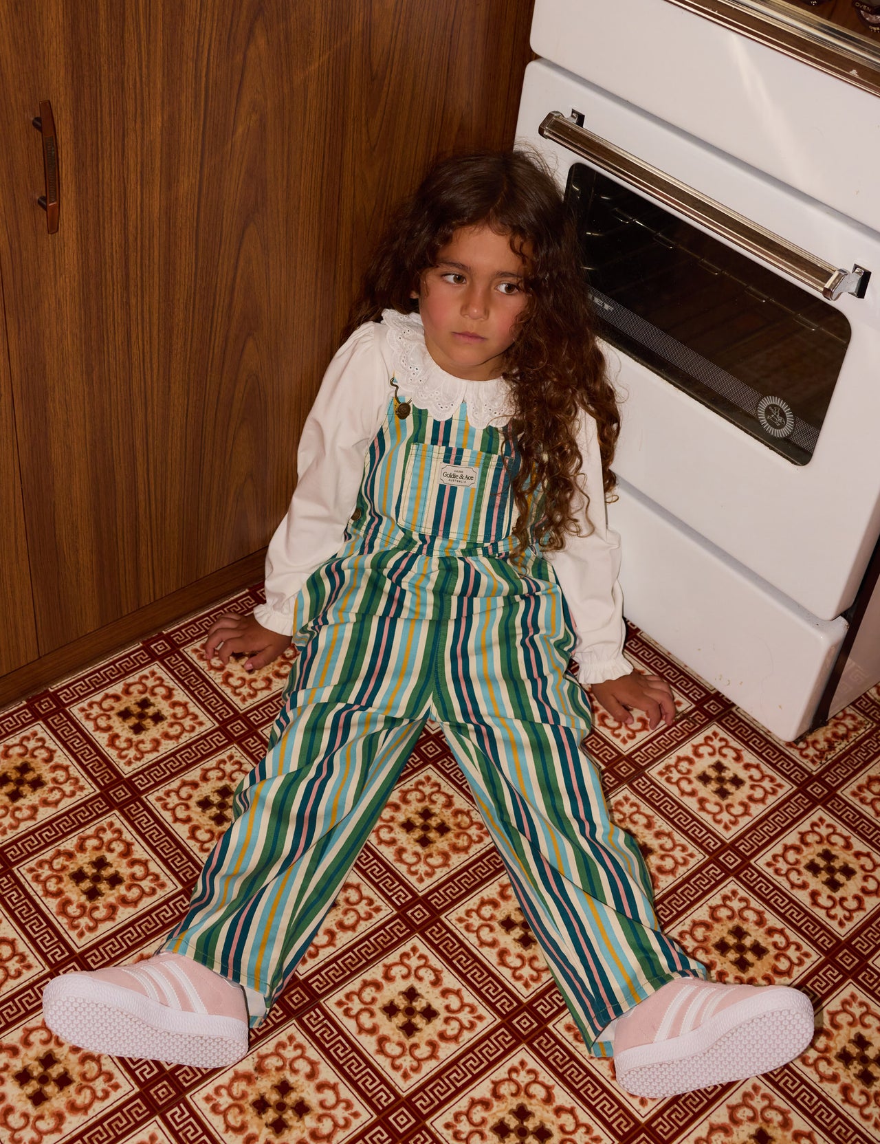 Evergreen Stripe Austin Denim Overalls