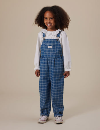 Austin Denim Overalls Blue Check