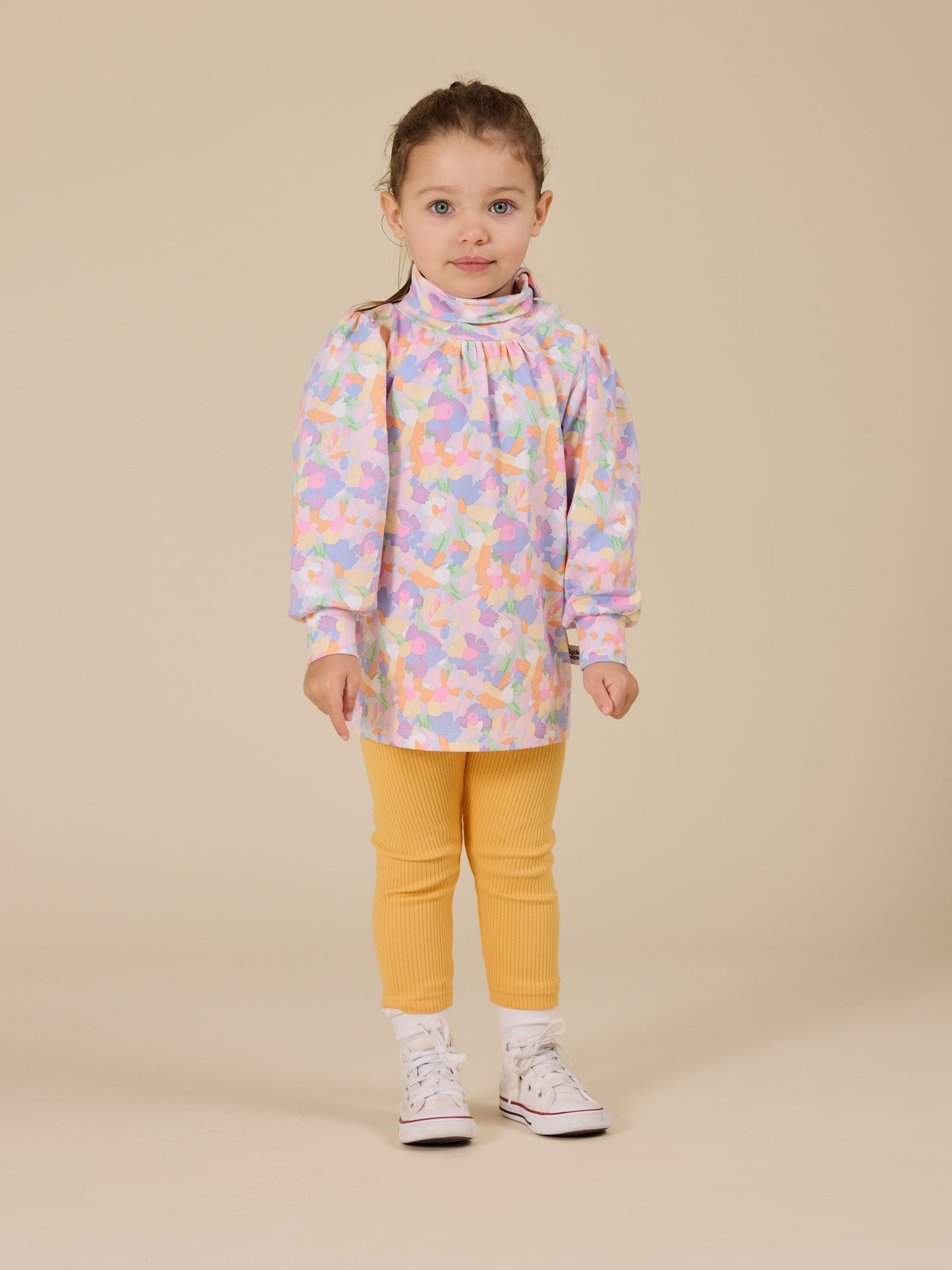 Pastel Bouquet Sofia Puff Sleeve Skivvy
