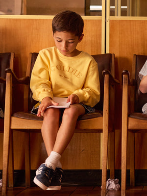 Goldie Crew Embroidered Sweater Lemon