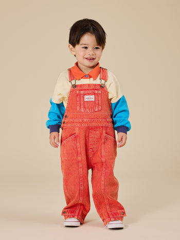 Blake Vintage Washed Denim Overalls Apple Red