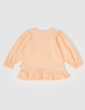 Isla Embroidered Frill Hem Top