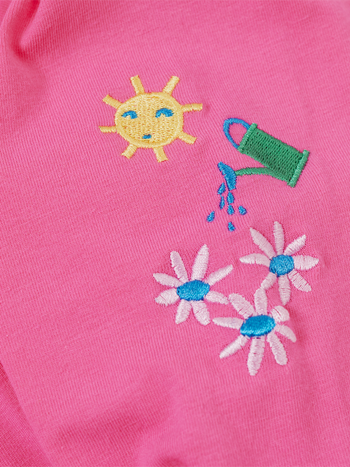 Sofia Embroidered Puff Sleeve Skivvy French Rose