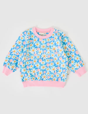 Seaside Daisy Relaxed Terry Sweater