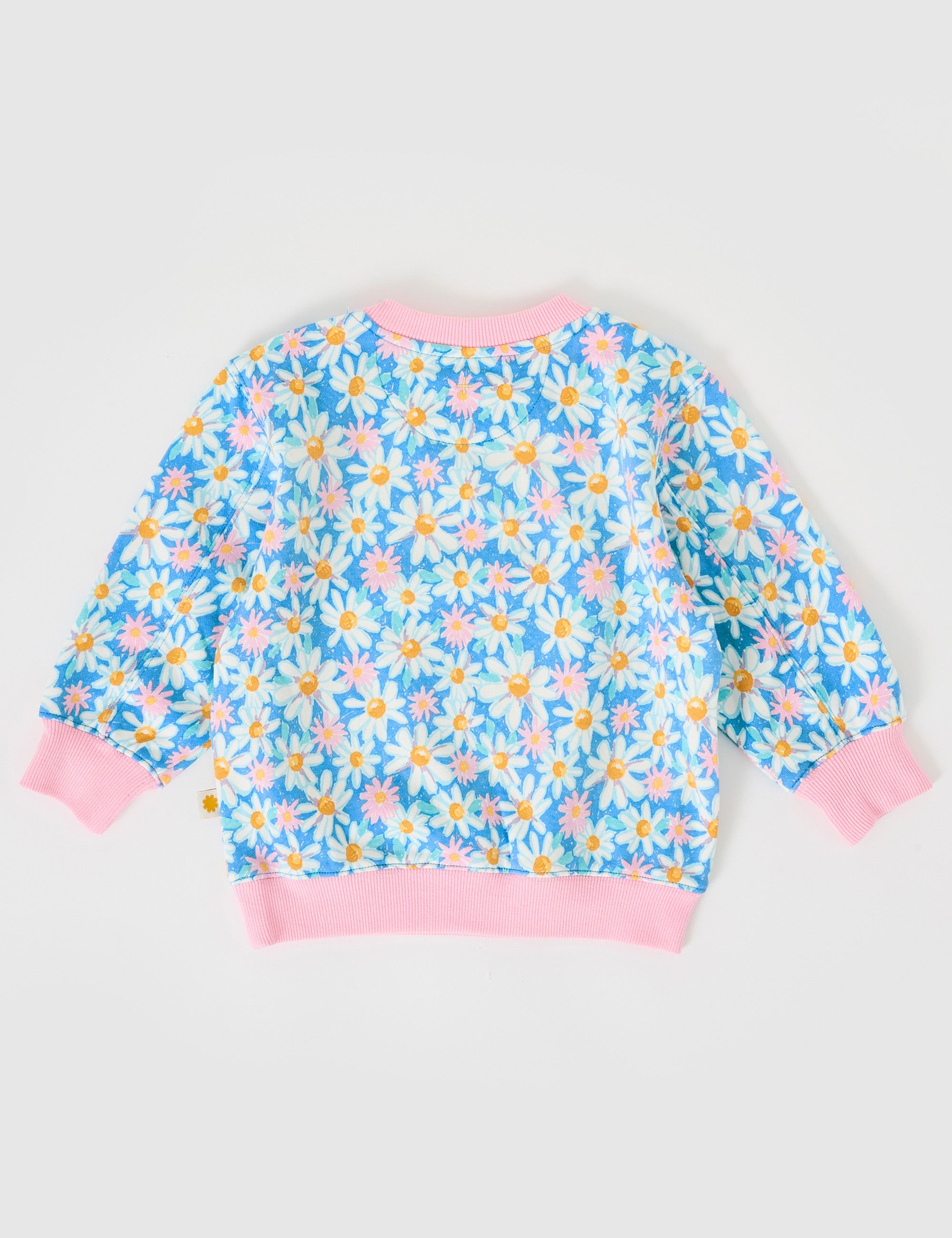 Relaxed Terry Sweater in Seaside Daisy | Nostalgic Kids Tops - Goldie + Ace