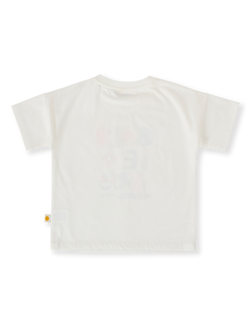 The Goldie + Ace G'Day From The Bay T-Shirt in White pictured on a transparent background. The material is 100% cotton. It is a top made for babies, toddlers and kids.