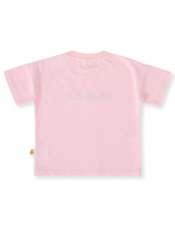 The Goldie + Ace Seaside Sailing T-Shirt in Candy pictured on a transparent background. The material is 100% cotton. It is a top made for babies, toddlers and kids.