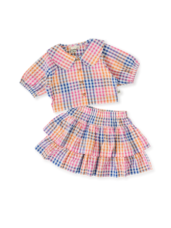 The Rainbow Gingham Ruffle Set