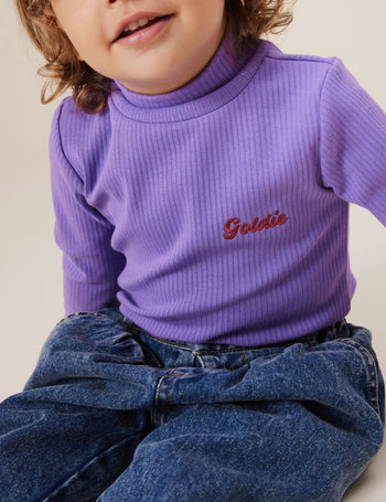 Embroidered Rib Skivvy Grape