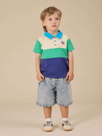 Lewis Colour Block Polo Shirt Forest
