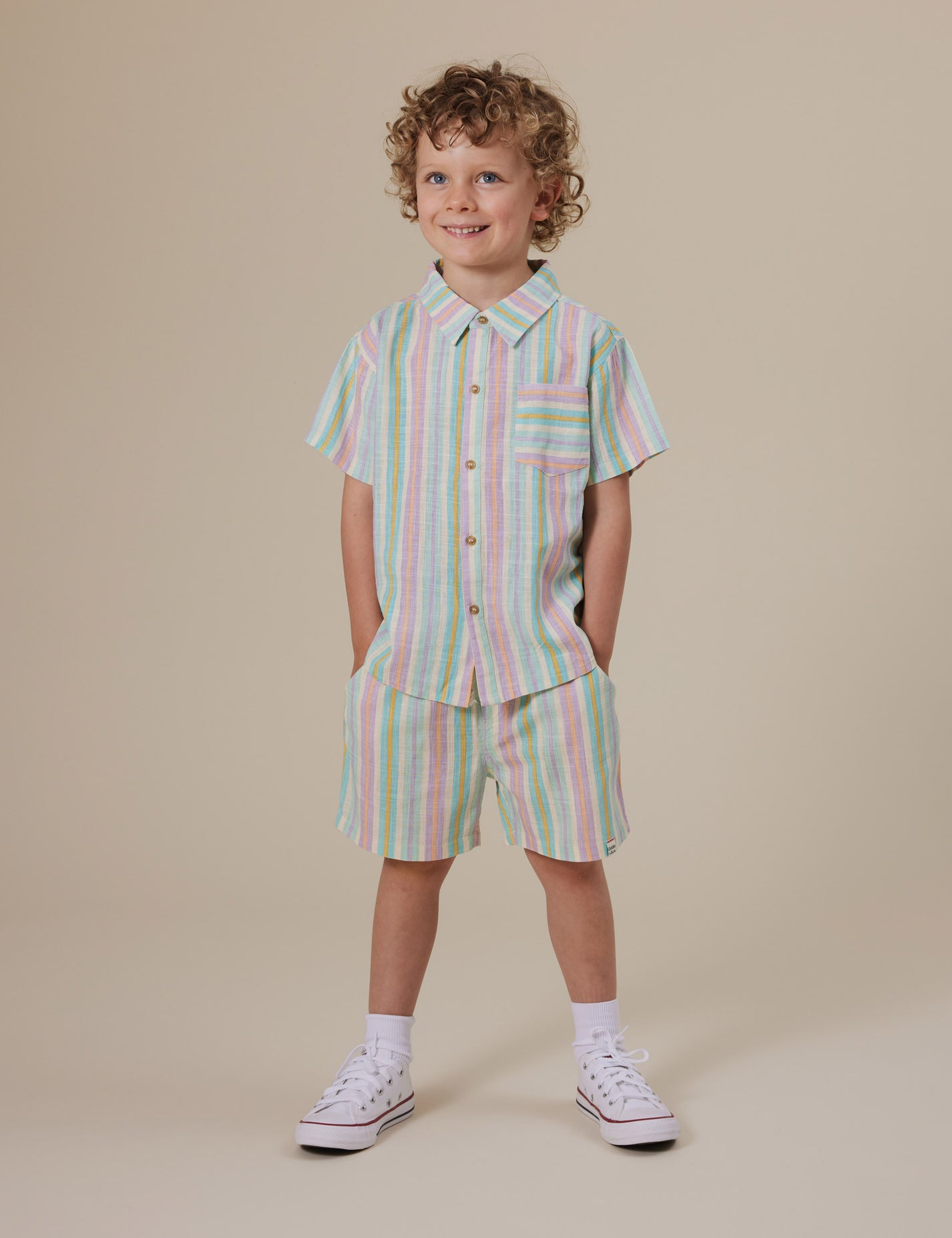 Resort Stripe Noah Linen Shorts