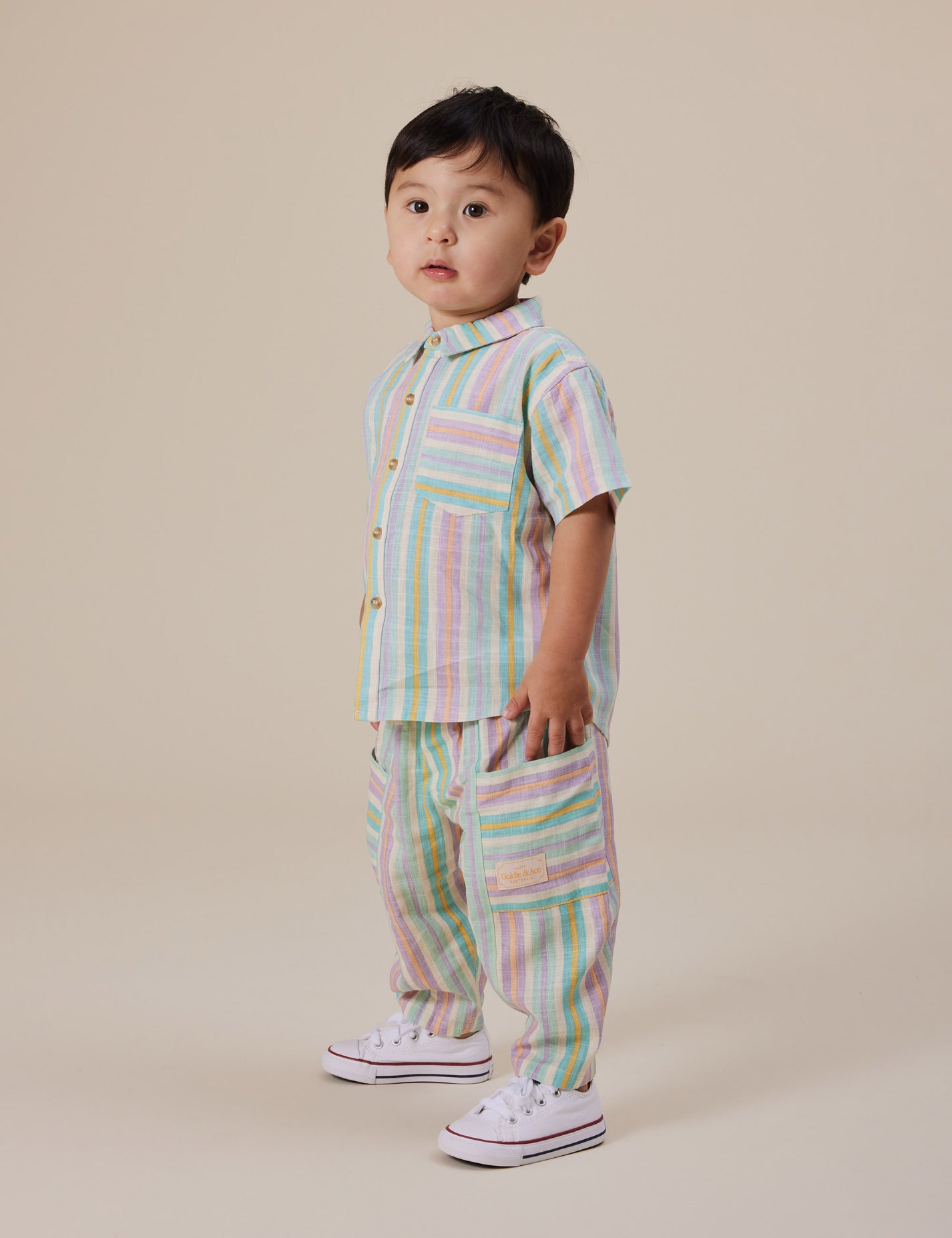 Resort Stripe Holiday Linen Shirt
