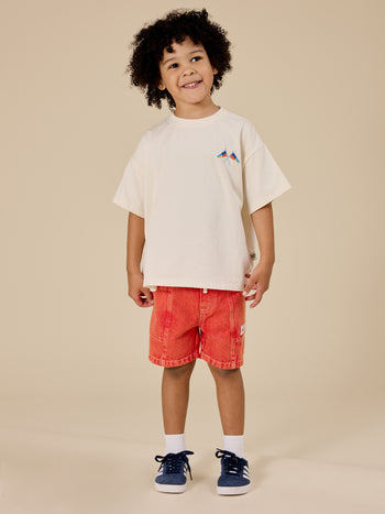 Noah Denim Pocket Shorts Apple Red