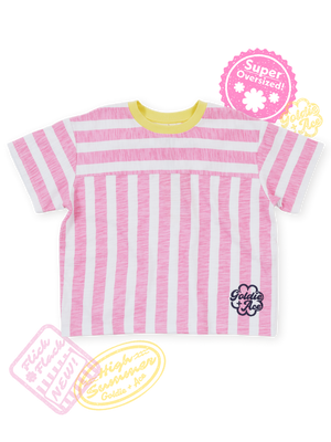 Flick Flack Stripe Tee Pink