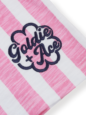 Flick Flack Stripe Tee Pink